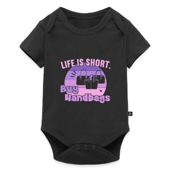 Life is short buy Handbags / Shopping Handbag - Baby Premium short-sleeve bodysuit - black - Front