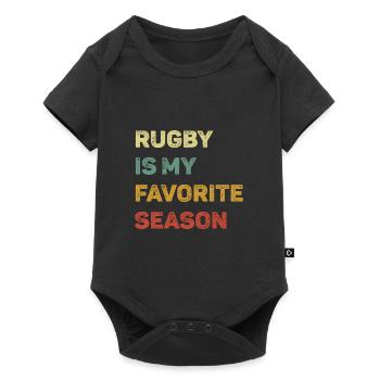 Rugby Is My Favorite Season Retro - Baby Premium short-sleeve bodysuit - black - Front