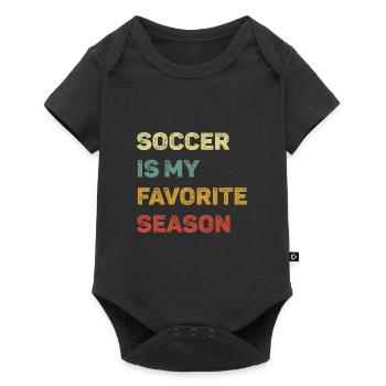 Le football est ma saison rétro préférée - Body à manches courtes Premium Bébé - noir - Devant