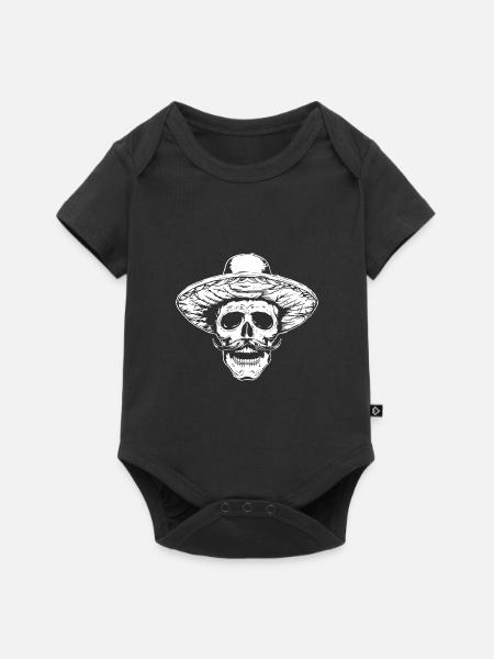 Mexikaner Totenkopf - Baby Premium Kurzarmbody - Schwarz