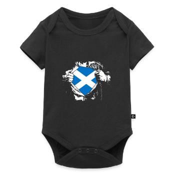 Ich liebe Schottland - Superheld - Baby Premium Kurzarmbody - Schwarz - Vorne