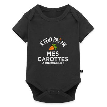jardin jardinier je peux pas mes carottes Humour - Body à manches courtes Premium Bébé - noir - Devant