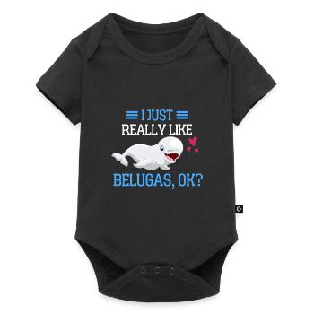 Ocean Animal Sea Animal Funny Gift Beluga Whale - Baby Premium short-sleeve bodysuit - black - Front