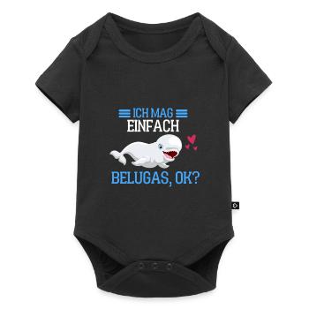 Ozean Tierliebhaber Geschenk Wal Lustiges Beluga - Baby Premium Kurzarmbody - Schwarz - Vorne