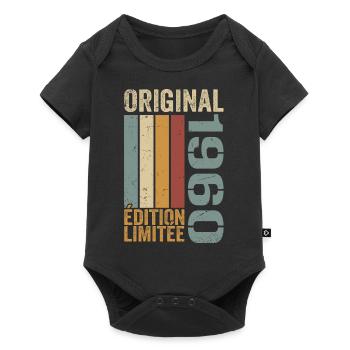 1960 | Édition Limitée cadeau d'anniversaire 1960 - Body à manches courtes Premium Bébé - noir - Devant
