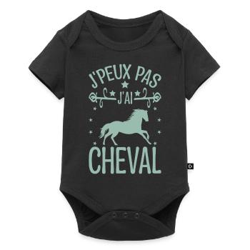 I can't I have horse - Baby Premium short-sleeve bodysuit - black - Front