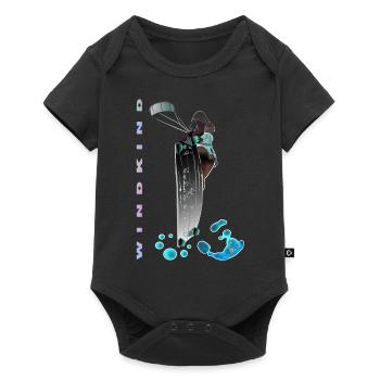 Kitesurfen - Baby Premium Kurzarmbody - Schwarz - Vorne