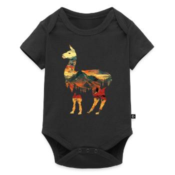 Alpaga Lama Andes Amérique du Sud - Body à manches courtes Premium Bébé - noir - Devant
