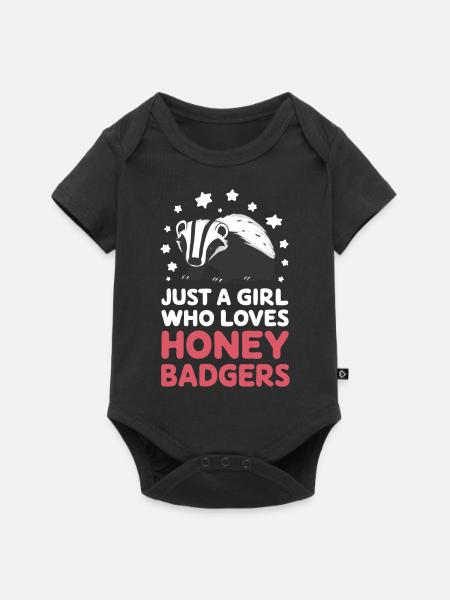 Dachs Honigdachs Tier - Baby Premium Kurzarmbody - Schwarz