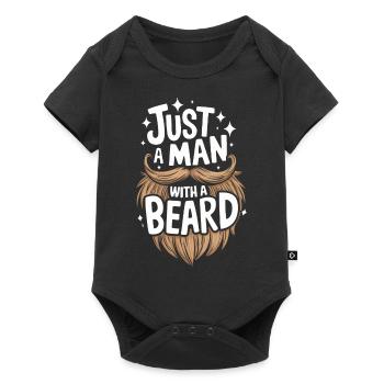 Bart Schnurrbart Bärtige Männer - Baby Premium Kurzarmbody - Schwarz - Vorne