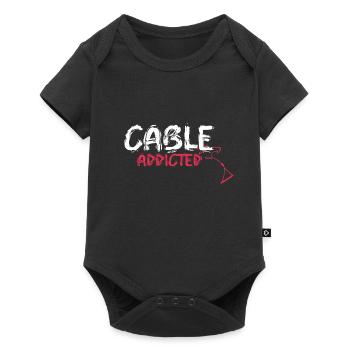 cable addicted wakeboard motif gift boot wake - Baby Premium short-sleeve bodysuit - black - Front
