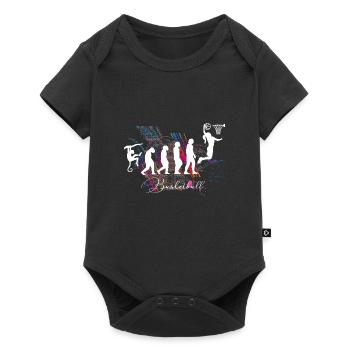 Evolution Basketball Spielerin Evo Design - Baby Premium Kurzarmbody - Schwarz - Vorne