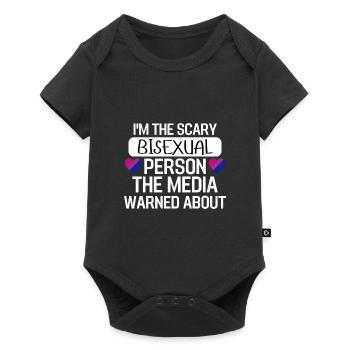 Bi Pride Bisexuell Herz Geschenk LGBT Bisexuell - Baby Premium Kurzarmbody - Schwarz - Vorne