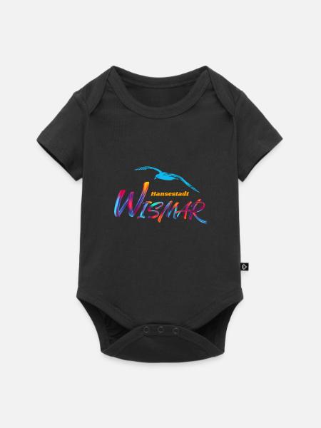 Wismar-Hansestadt-Möwe - Baby Premium Kurzarmbody - Schwarz