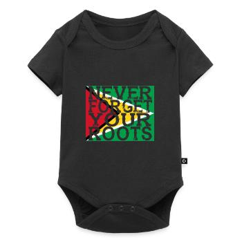 never forget roots home Guyana - Baby Premium short-sleeve bodysuit - black - Front