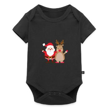 rudolph père noël - Body à manches courtes Premium Bébé - noir - Devant