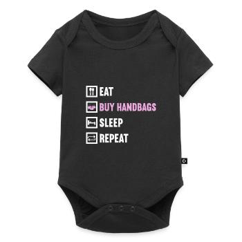 Eat Buy Handbags Sleep Repeat / Handbag Shopping - Baby Premium short-sleeve bodysuit - black - Front