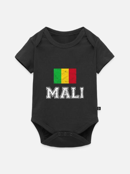 Drapeau Mali Bamako Afrique cadeau - Body à manches courtes Premium Bébé - noir