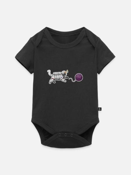 Astronaut cat - Baby Premium short-sleeve bodysuit - black