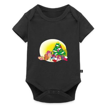 christmas winter reindeer santa claus ugly chr - Baby Premium short-sleeve bodysuit - black - Front