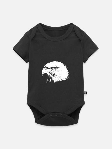Adlerkopf - Baby Premium Kurzarmbody - Schwarz