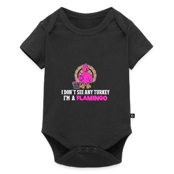 Thanksgiving Pink Turkey Hiding As Flamingo Gift - Baby Premium short-sleeve bodysuit - black - Front