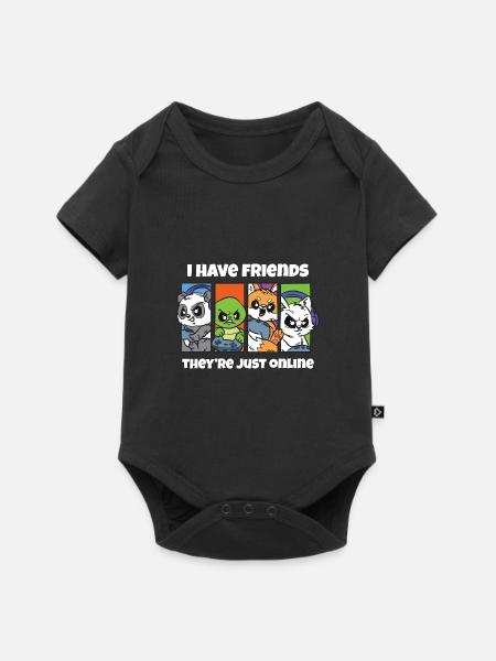 Ich habe Freunde, sie sind nur Online-Gamer Witz - Baby Premium Kurzarmbody - Schwarz