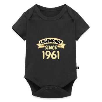 Cadeau 62e anniversaire Légendaire depuis 1961 - Body à manches courtes Premium Bébé - noir - Devant