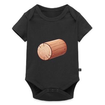 Rustic Wooden Log Illustration - Baby Premium short-sleeve bodysuit - black - Front