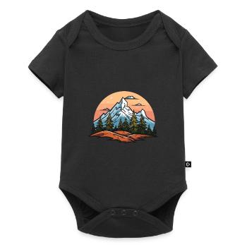 Paysage de montagnes - Body à manches courtes Premium Bébé - noir - Devant