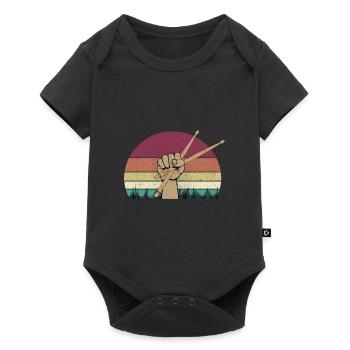 Pilon tombant sur les tambours - Body à manches courtes Premium Bébé - noir - Devant