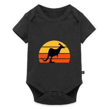 Kangaroo in front of a half-sun - Baby Premium short-sleeve bodysuit - black - Front