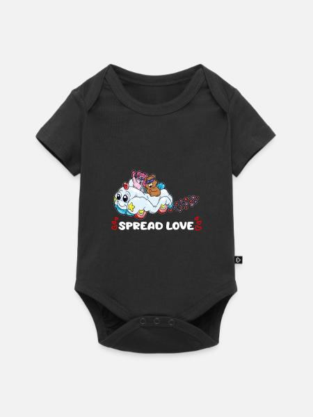 1 Spread Love copy - Baby Premium Kurzarmbody - Schwarz