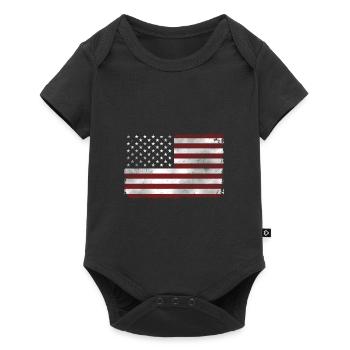 USA american flag banner - Flagge - Shirt - Baby Premium short-sleeve bodysuit - black - Front