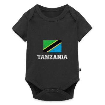 Drapeau de Tanzanie, cadeau - Body à manches courtes Premium Bébé - noir - Devant