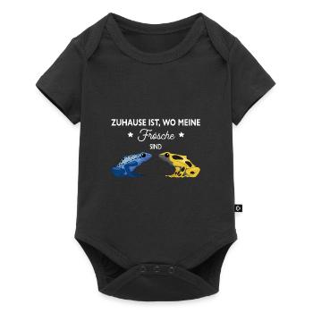 Zuhause ist wo meine Frösche sind Pfeilgiftfrosch - Baby Premium Kurzarmbody - Schwarz - Vorne