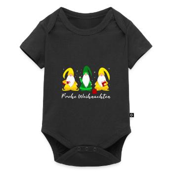 Frohe Weihnachten Wichtel - Baby Premium Kurzarmbody - Schwarz - Vorne