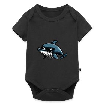 Whale Cool Animal - Baby Premium short-sleeve bodysuit - black - Front