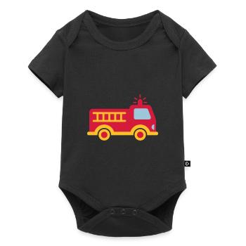 Fire truck with ladder - Baby Premium short-sleeve bodysuit - black - Front