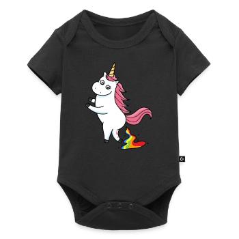Mignon drôle drôle fable de licornes de Licorne - Body à manches courtes Premium Bébé - noir - Devant
