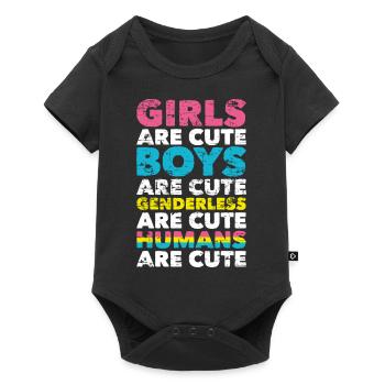 Pan Geschenk LGBT Spruch Pansexuell - Baby Premium Kurzarmbody - Schwarz - Vorne