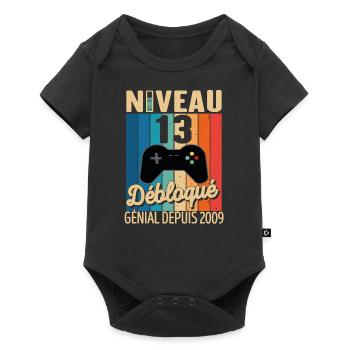 Niveau 13 Ans Débloqué Génial Depuis 2009 Cadeau - Body à manches courtes Premium Bébé - noir - Devant