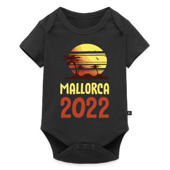 Mallorca 2022 Palm Trees - Baby Premium short-sleeve bodysuit - black - Front