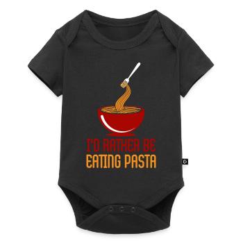 Plutôt Manger Pâtes Spaghetti Cuisine italienne - Body à manches courtes Premium Bébé - noir - Devant