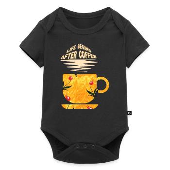 life begins after coffee e 271 - Baby Premium short-sleeve bodysuit - black - Front