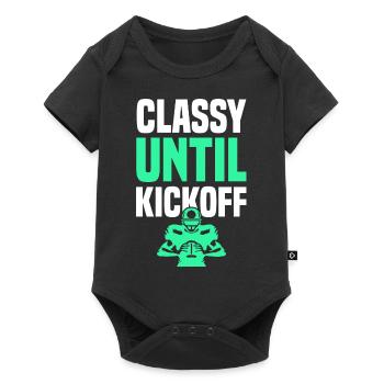 coup d’envoi du football - Body à manches courtes Premium Bébé - noir - Devant