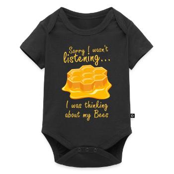 Réflexions sur le miel et les abeilles - - Body à manches courtes Premium Bébé - noir - Devant