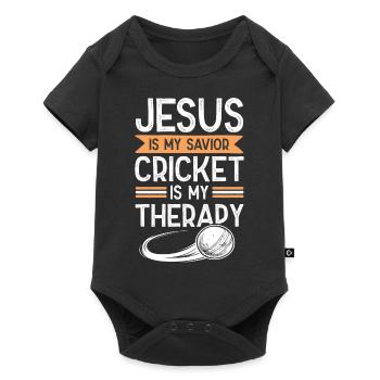 jesus cricket therapy - Baby Premium Kurzarmbody - Schwarz - Vorne