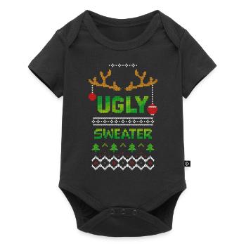 Ugly Christmas Sweater Christmas - Baby Premium short-sleeve bodysuit - black - Front