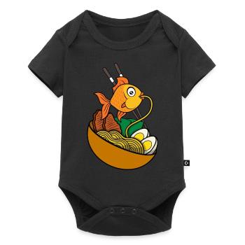 Goldfish Eating Ramen Noodles Japanese Food - Baby Premium short-sleeve bodysuit - black - Front